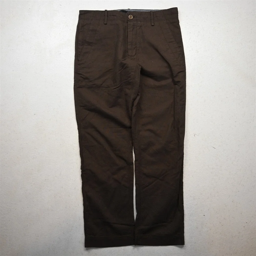 Banana Republic 31x30 Brown Linen Drawstring Straight Beach Wedding Mens Pants